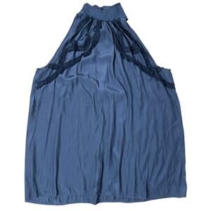 Ramy Brook Silky Satin Sleeveless Blouse Womens S Workwear Top High Neck